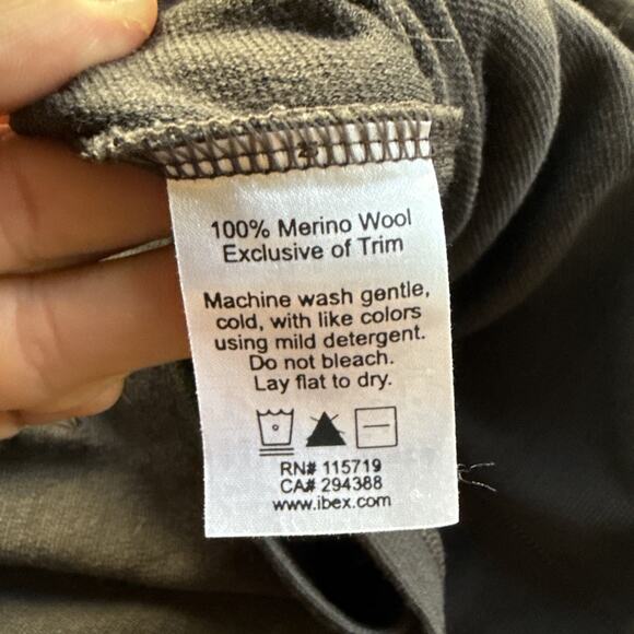 Ibex 100% Merino Wool Full Zip Jacket Men XL Brown Sweater - Picture 5 of 5